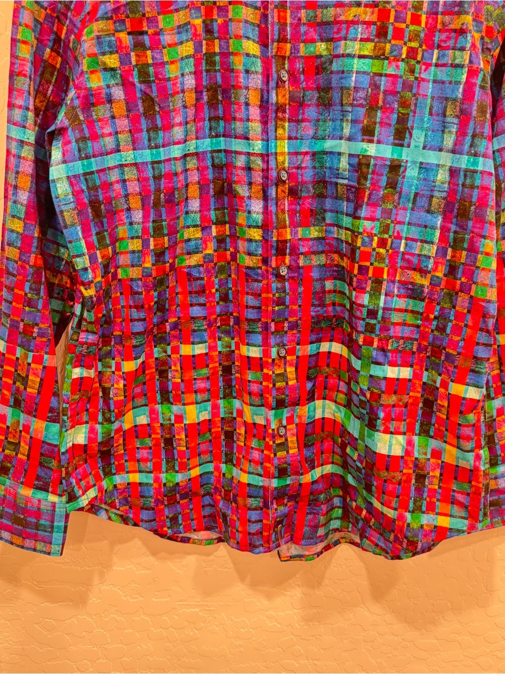 Robert Graham Shirt Medium Palladium Abstract Plaid Classic Fit Cotton Button - Picture 3 of 8